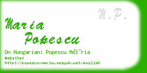 maria popescu business card